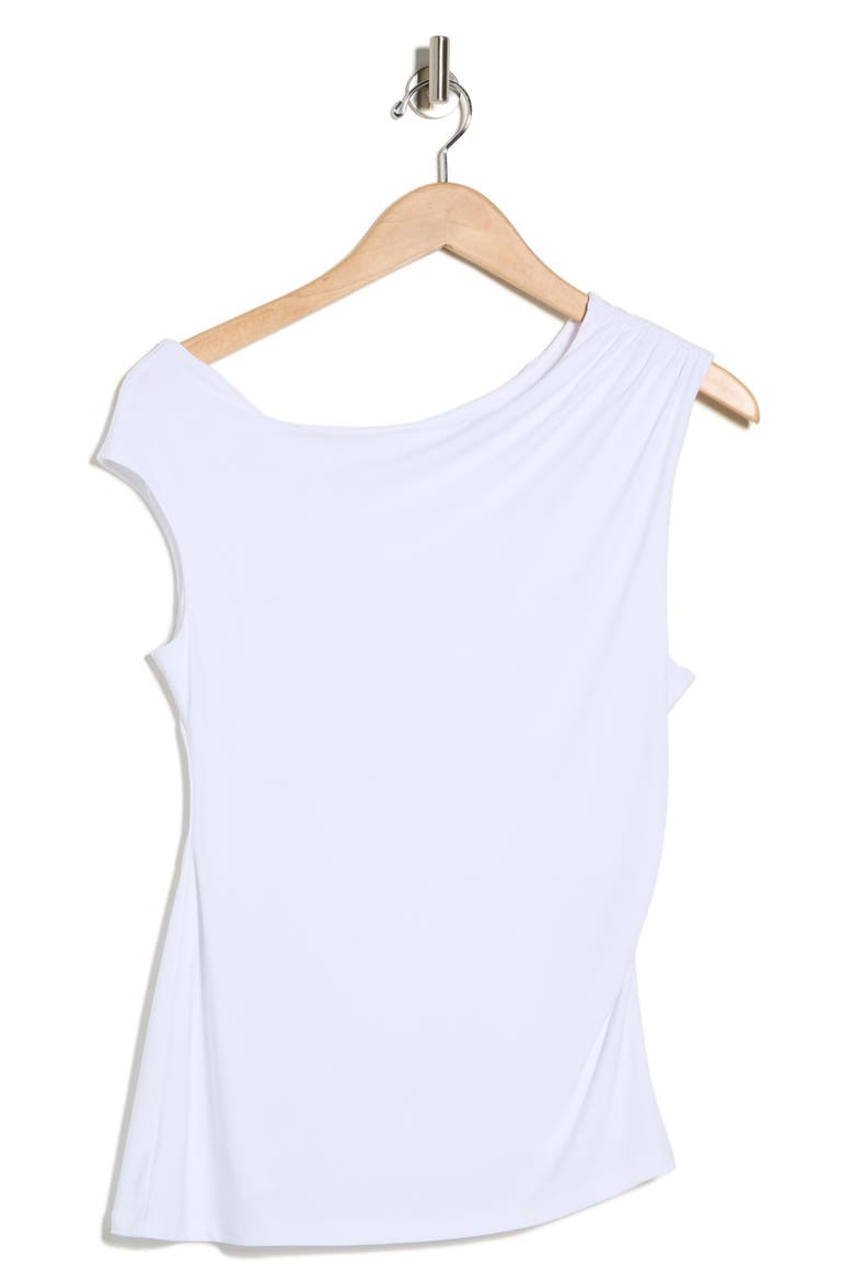 Asymmetric One-Shoulder Top, Alternate, color, WHITE