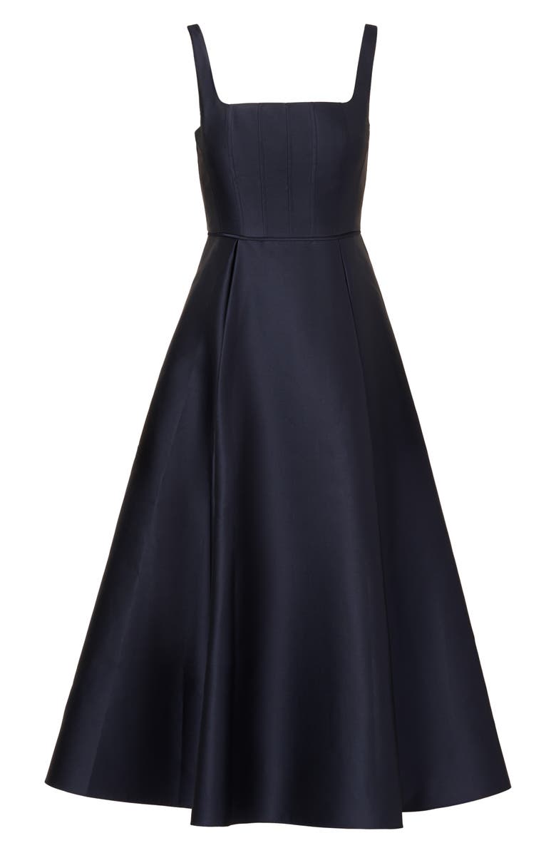 Adrianna Papell Mikado A-Line Cocktail Dress, Alternate, color, Midnight