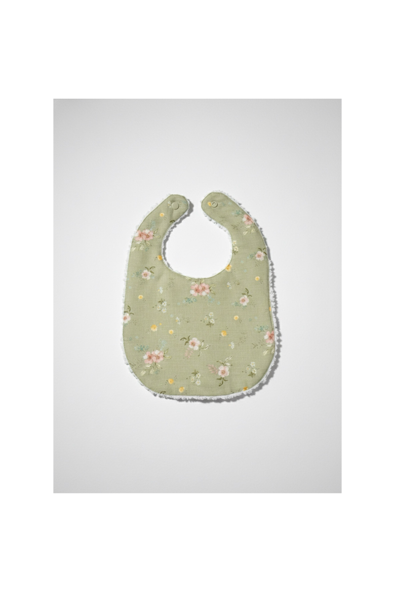 Layette Linen Bib, Alternate, color, Hedgerow Floral