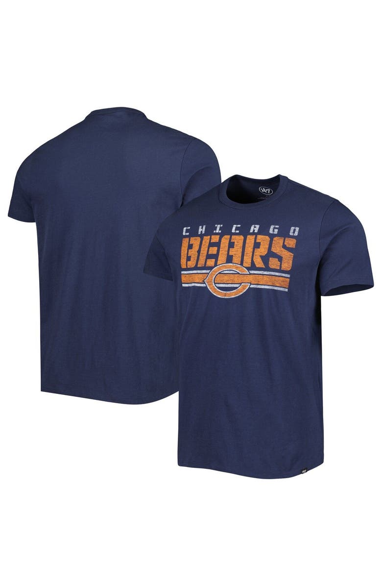 '47 Men's '47 Navy Chicago Bears Logo Team Stripe T-Shirt, Alternate, color, 