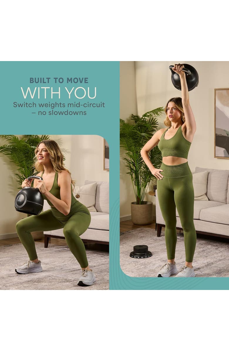 Lifepro PowerStone 7in1 Adjustable Kettlebell Set 3.5 to 22.5lb and 5 to 44.5lb, Alternate, color, 44.5Lblack