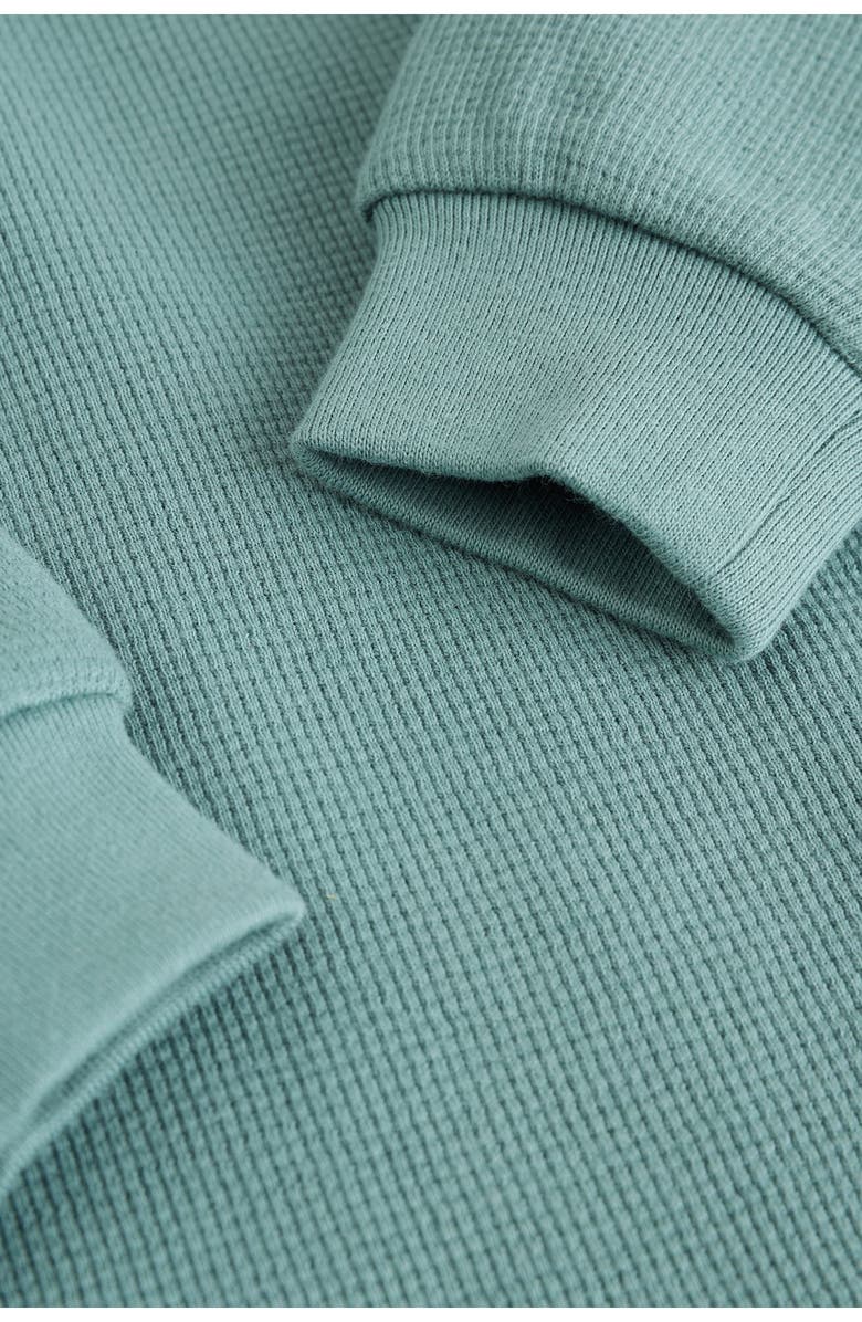 NEXT Waffle Knit Sweatshirt & Shorts Set, Alternate, color, Green