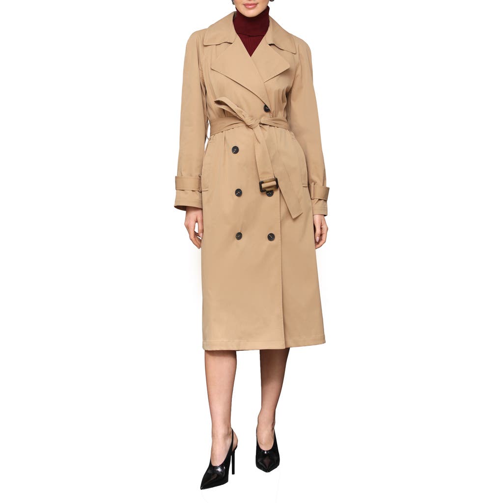 Avec Les Filles Oversize Lightweight Trench Coat In Brown