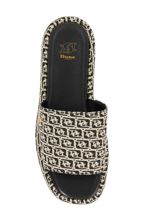 Dune London Lanie Platform Slide Sandal In Black/white