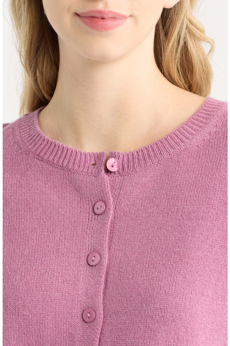 Clara Cashmere Crew Cardigan, Alternate, color, NARCISSUS