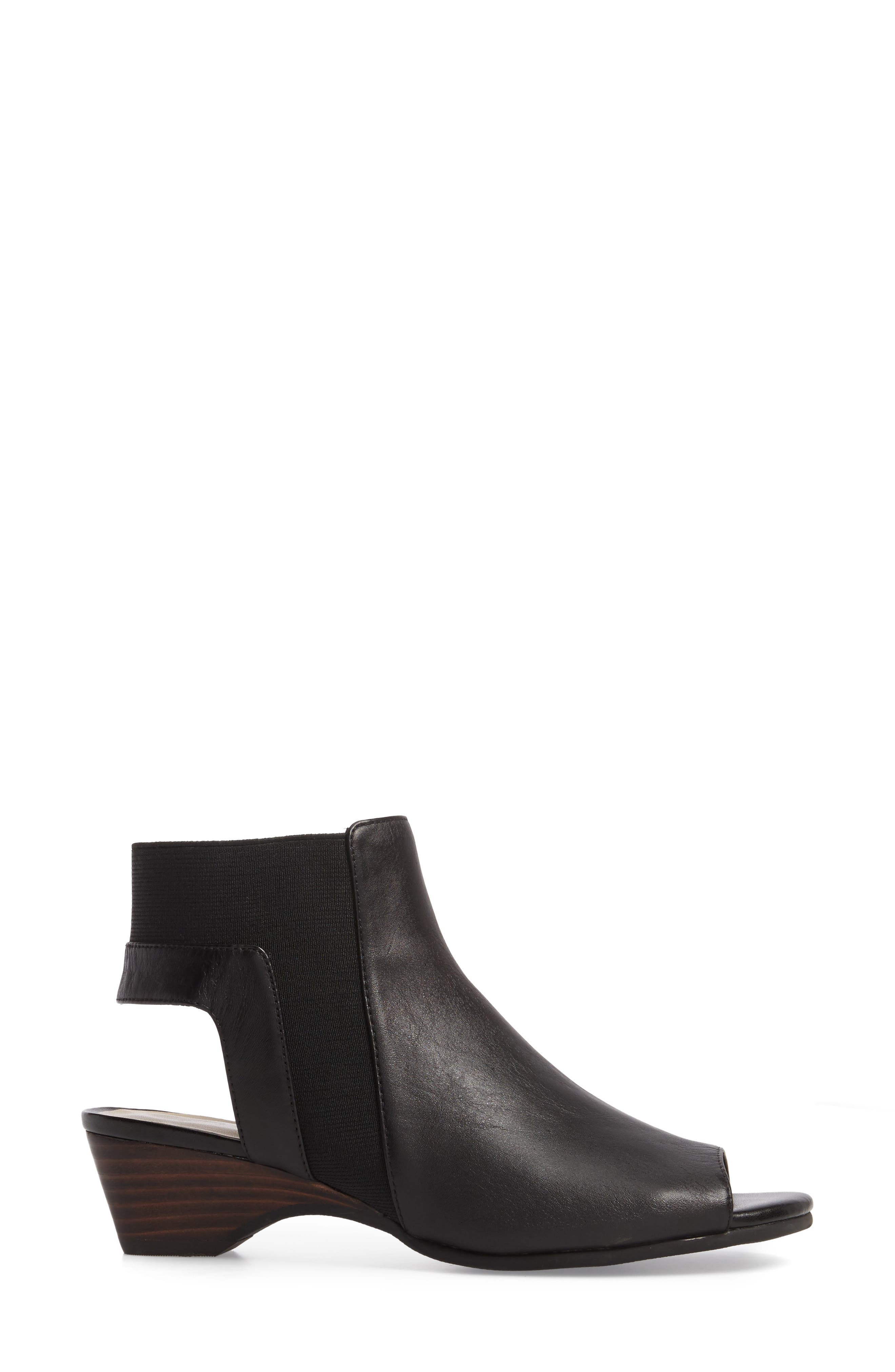 Parson Peep Toe Bootie, Alternate, color, BLACK LEATHER