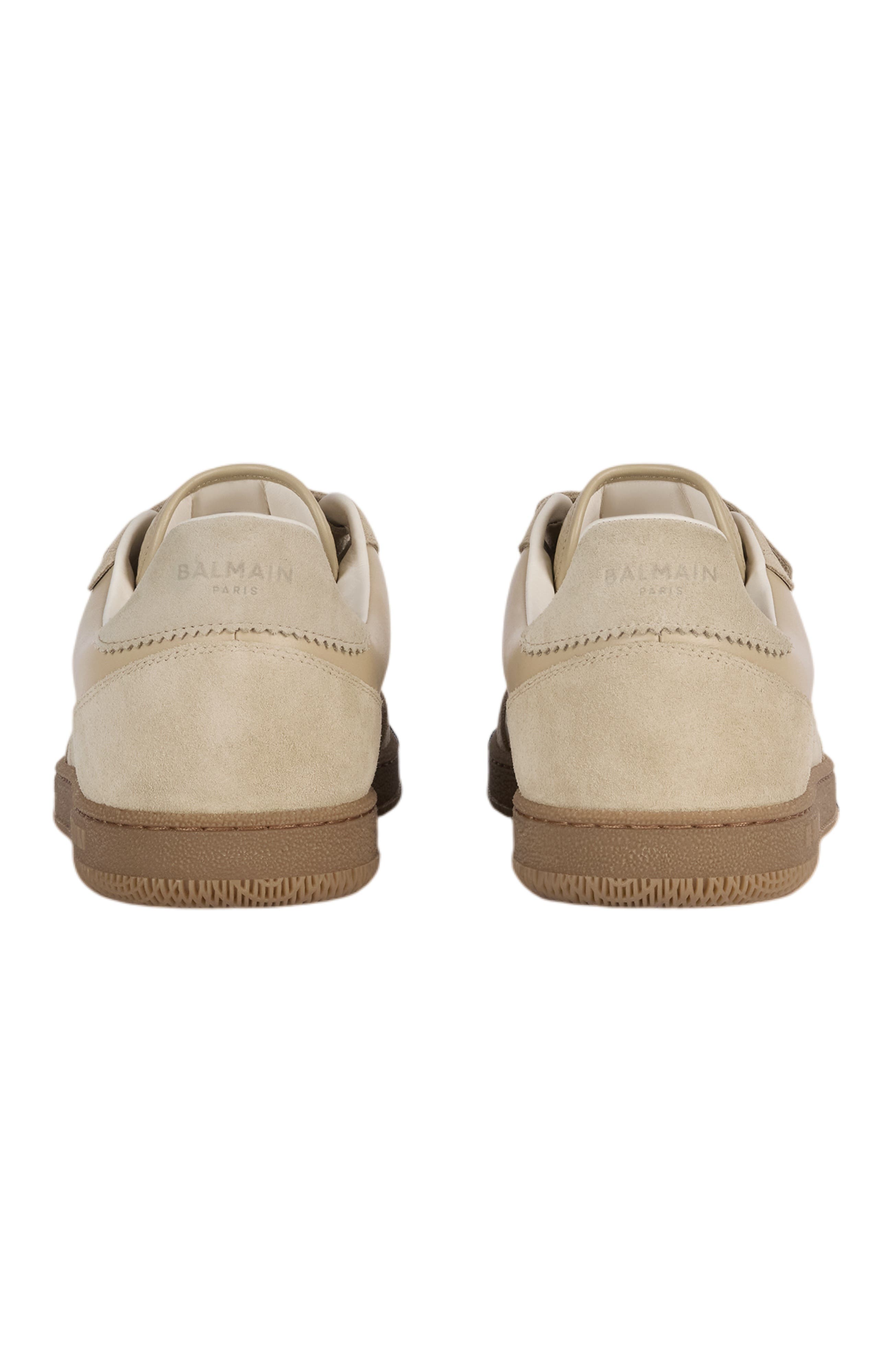 Swan trainers in smooth leather and suede, Alternate, color, beige