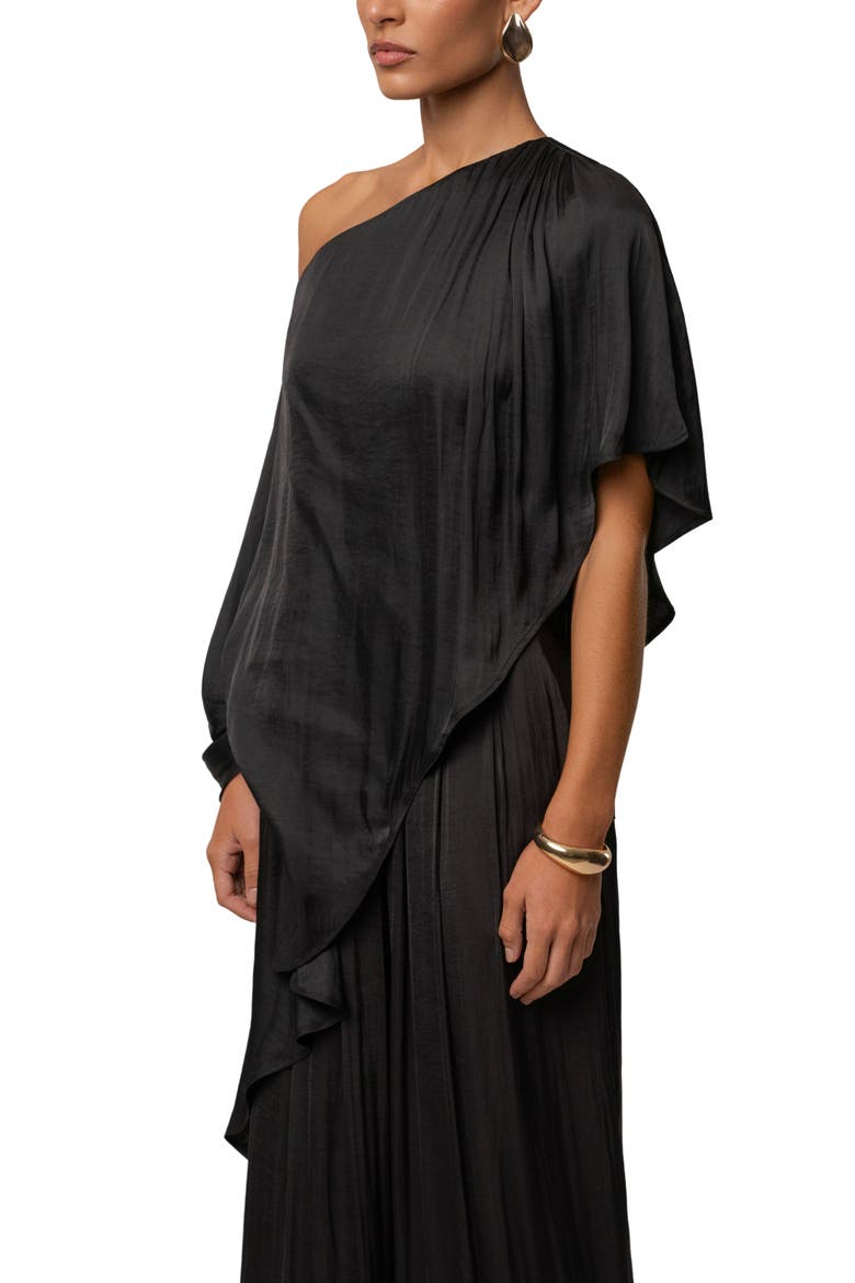Brisa One Shoulder Top, Alternate, color, Black