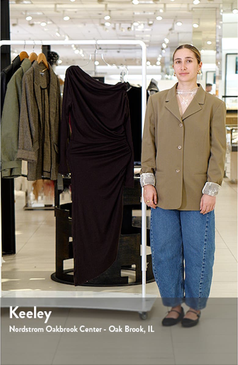 Fleur One-Shoulder Long Sleeve Asymmetric Dress, sales video thumbnail