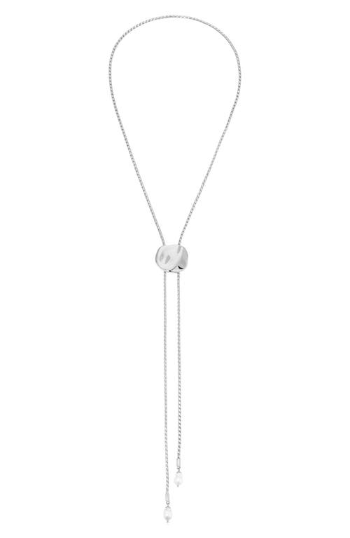 Ettika Liquit Luxe Faux Pearl Bolo Necklace In Gold