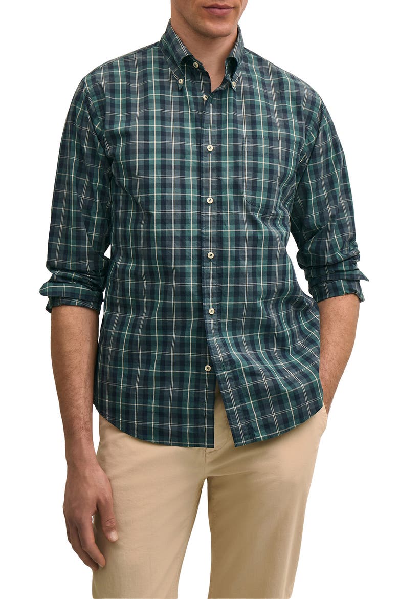 Tartan Cotton Poplin Shirt, Main, color, DKSEATARTAN