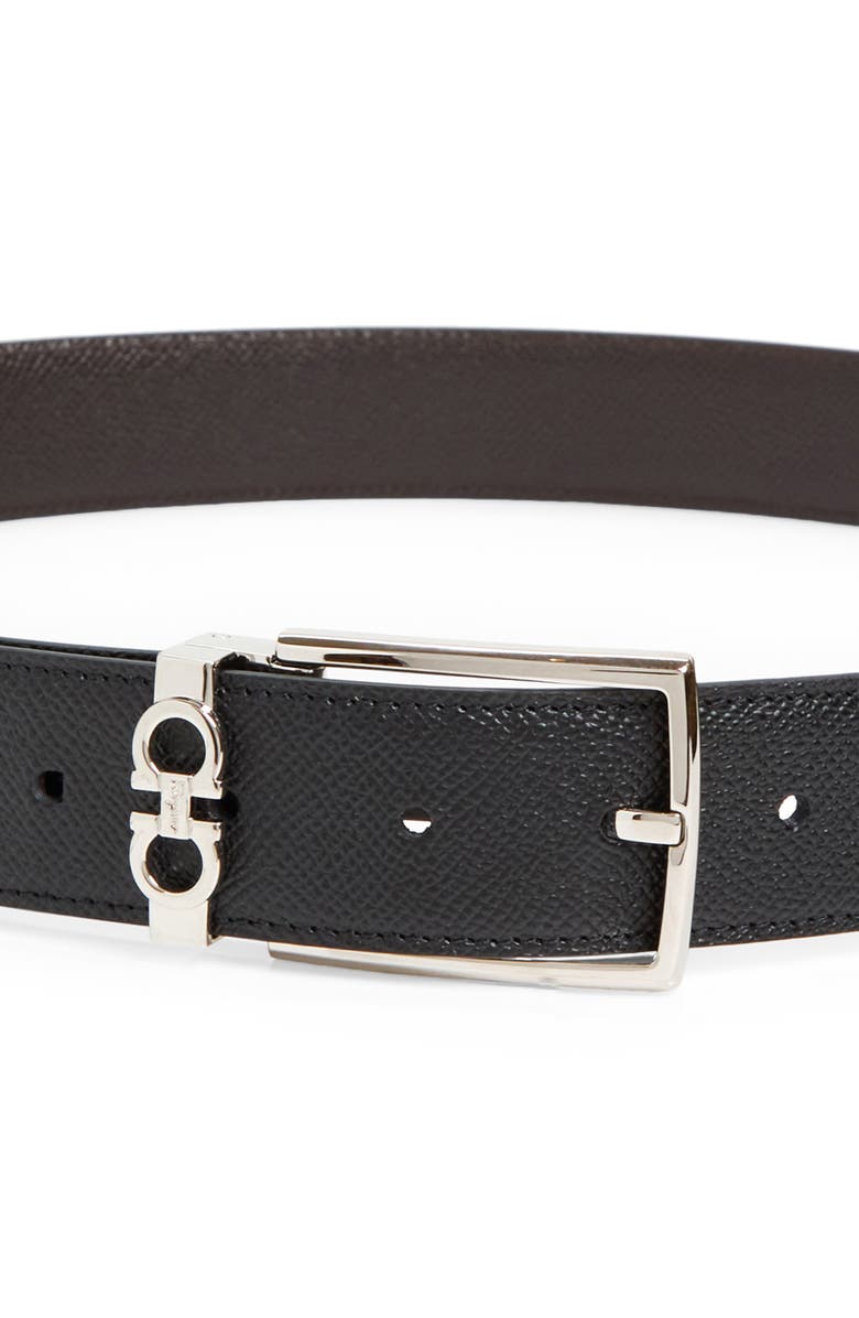 FERRAGAMO Reversible Leather Belt, Alternate, color, Nero