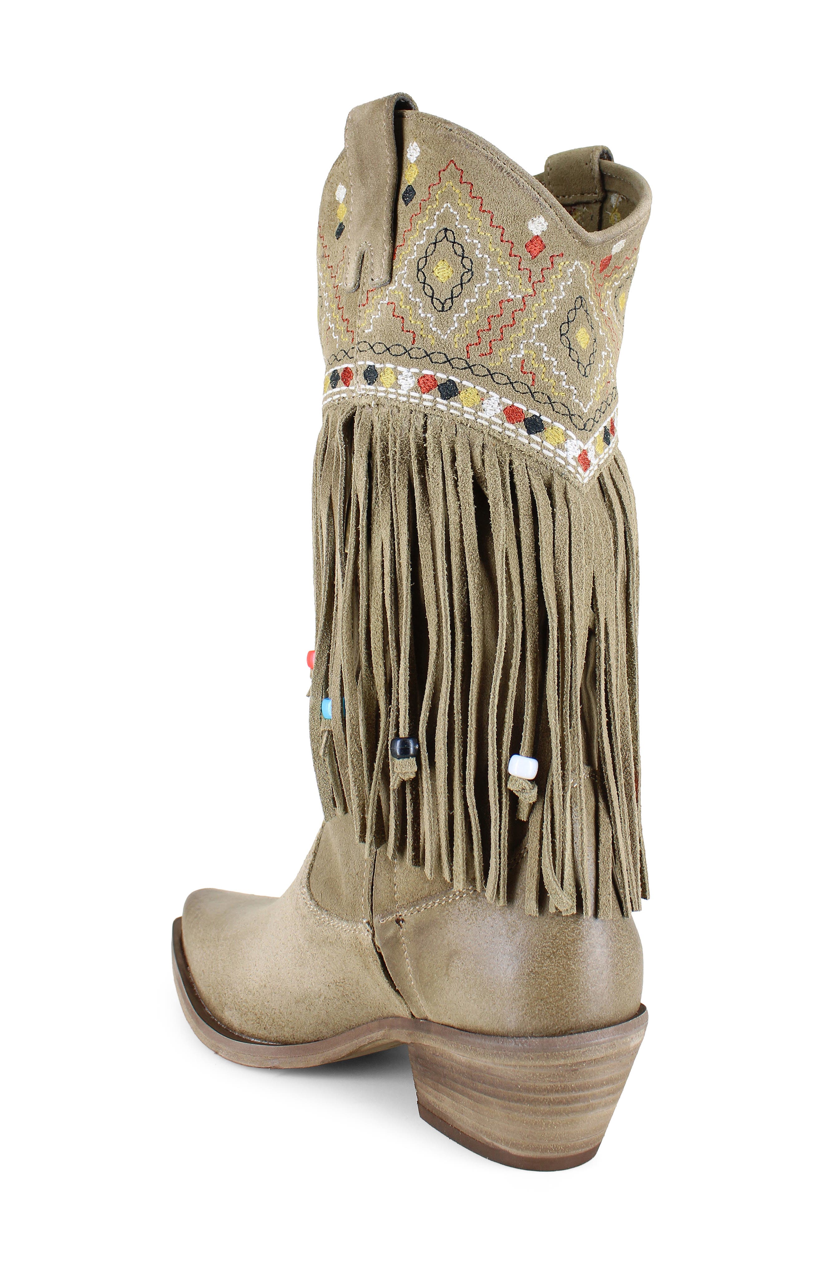 Neon Western Boot, Alternate, color, SAND SUEDE