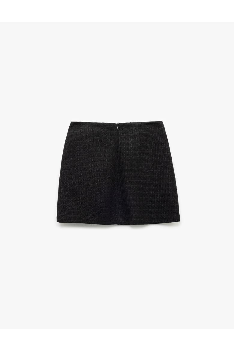 Mini Tweed Skirt, Alternate, color, BLACK