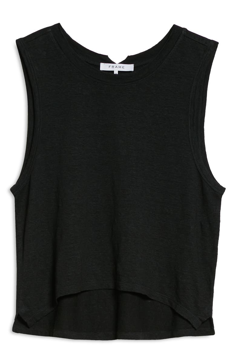 FRAME Swingy Crop Organic Linen Muscle Tank, Alternate, color, 
