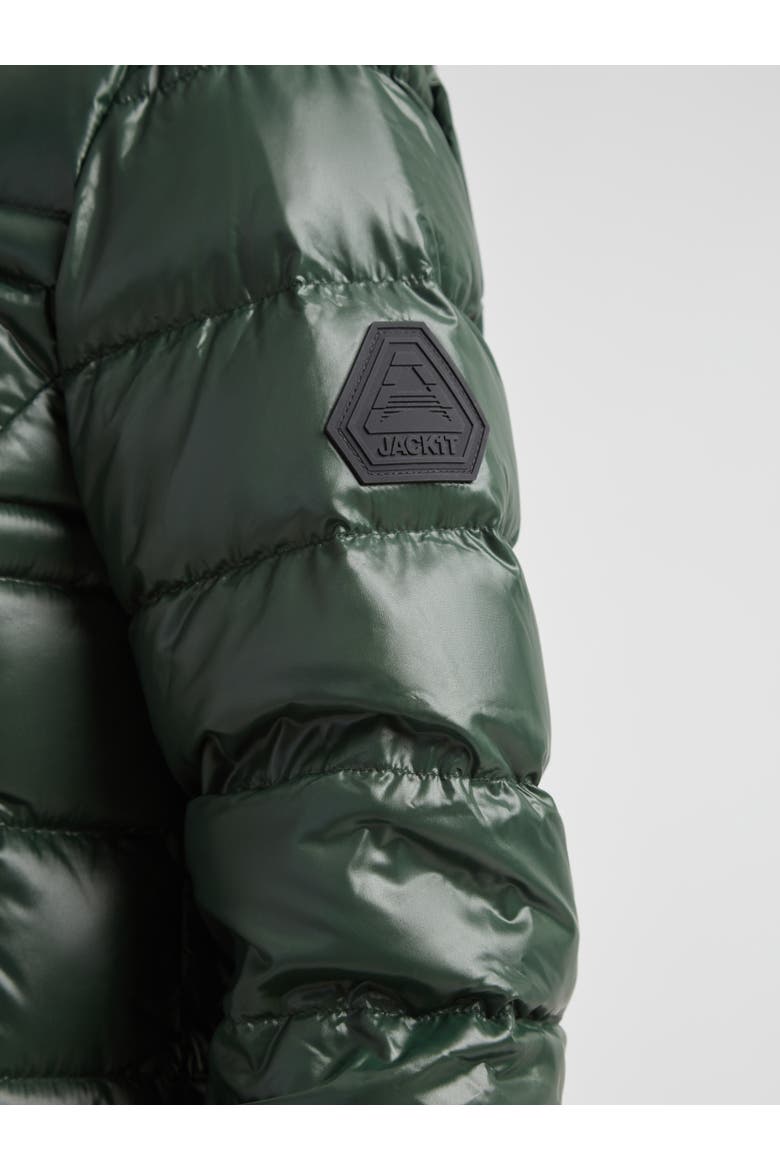 R4D Tramline Hooded Puffer Coat, Alternate, color, EMERALD/BLACK