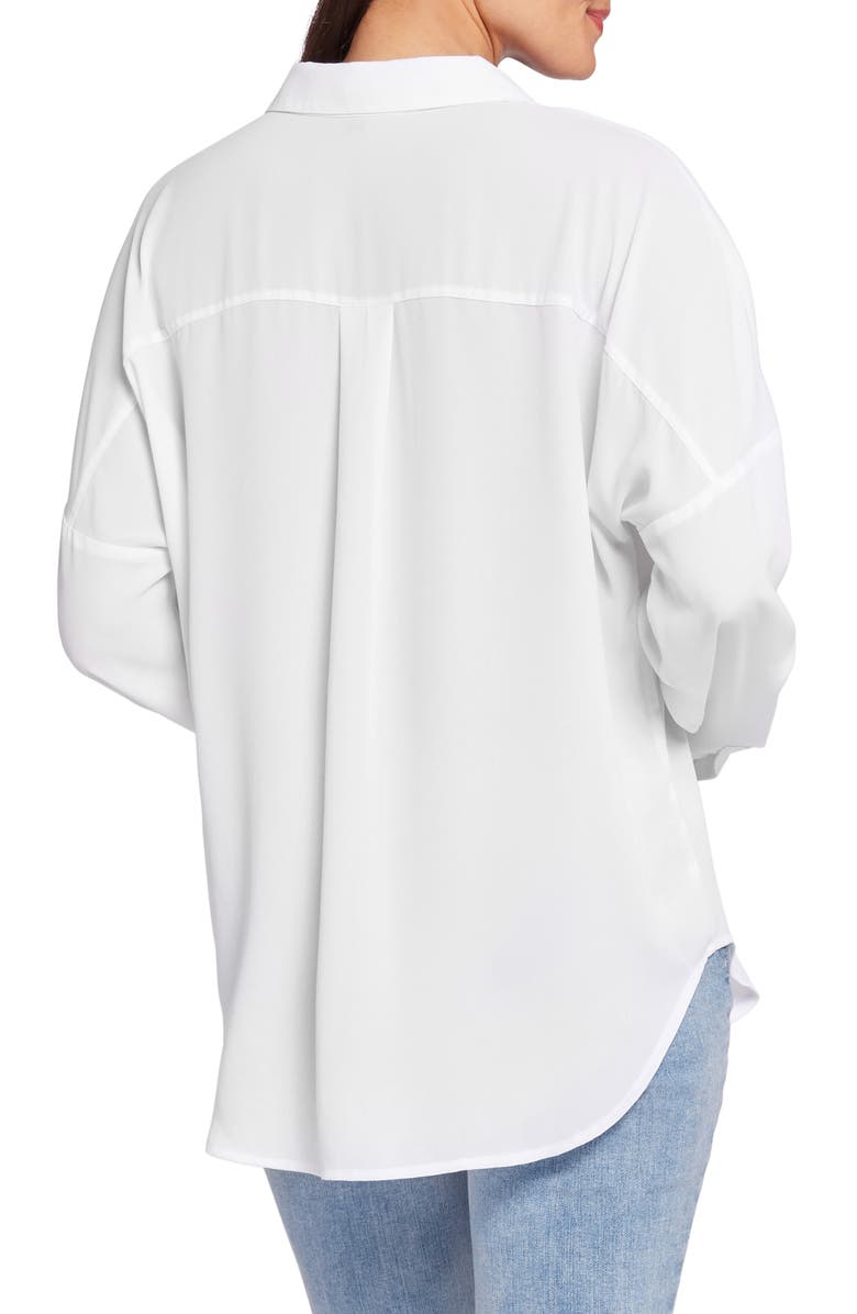 NYDJ Becky Recycled Polyester Georgette Blouse, Alternate, color, Optic White