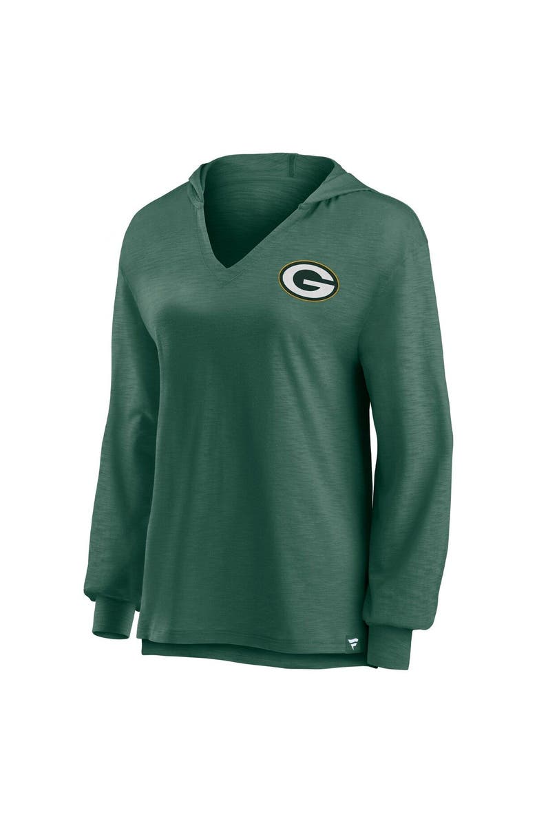 FANATICS Women's Fanatics Branded Green Green Bay Packers Jumper V-Neck Pullover Hoodie, Alternate, color, 