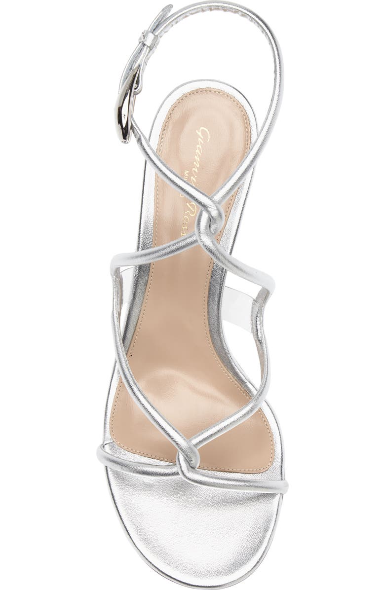 Gianvito Rossi Black Mamba Sandal, Alternate, color, Silver Trasp
