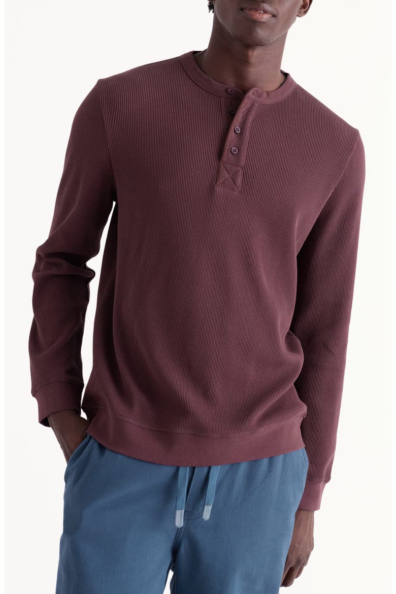 Brigantine Waffle Organic Cotton Henley T-shirt, Main, color, TIMBER