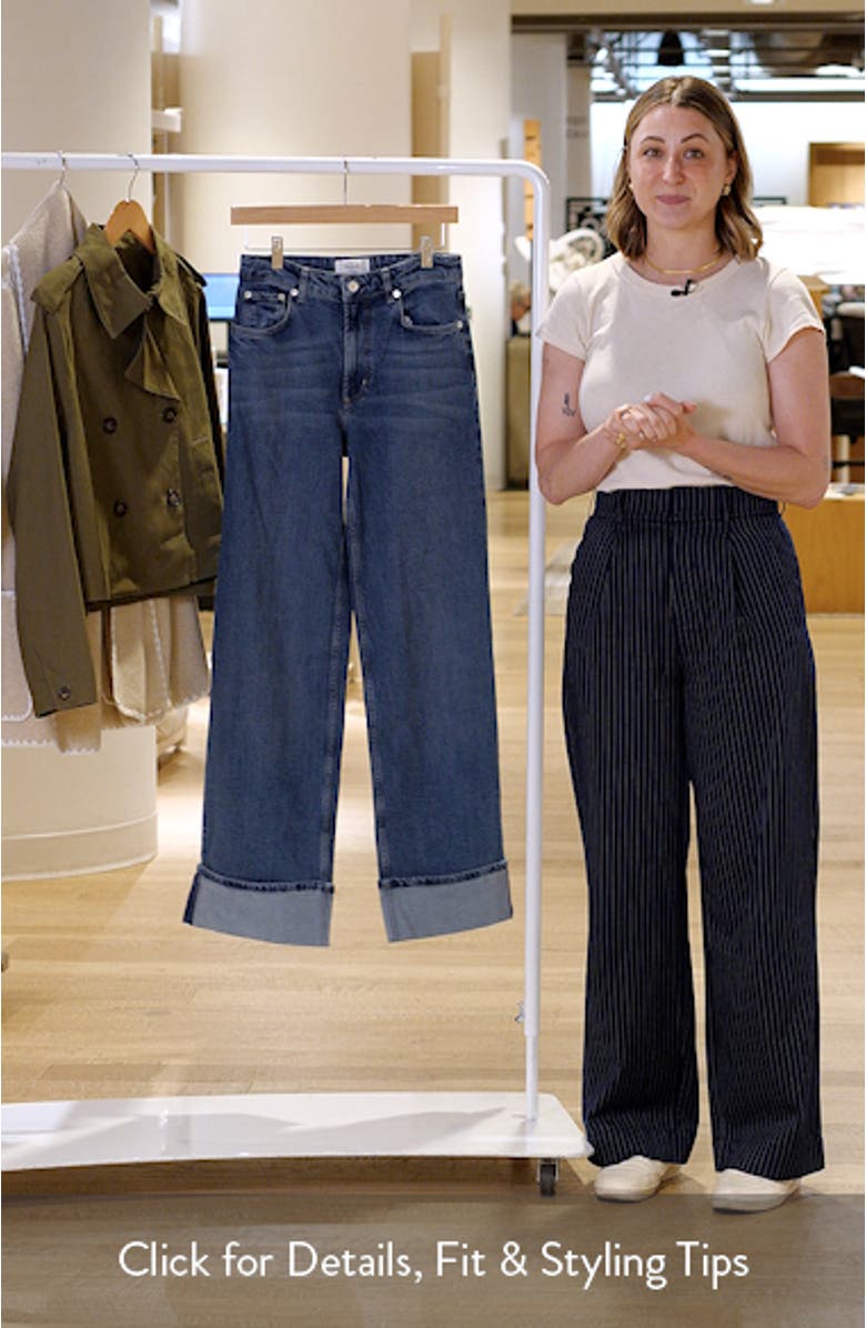 Getty Cuffed High Waist Wide Leg Jeans
