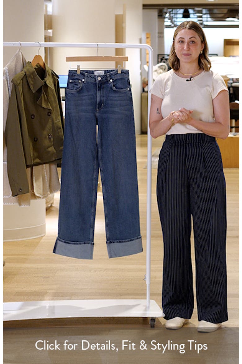 Getty Cuffed High Waist Wide Leg Jeans video