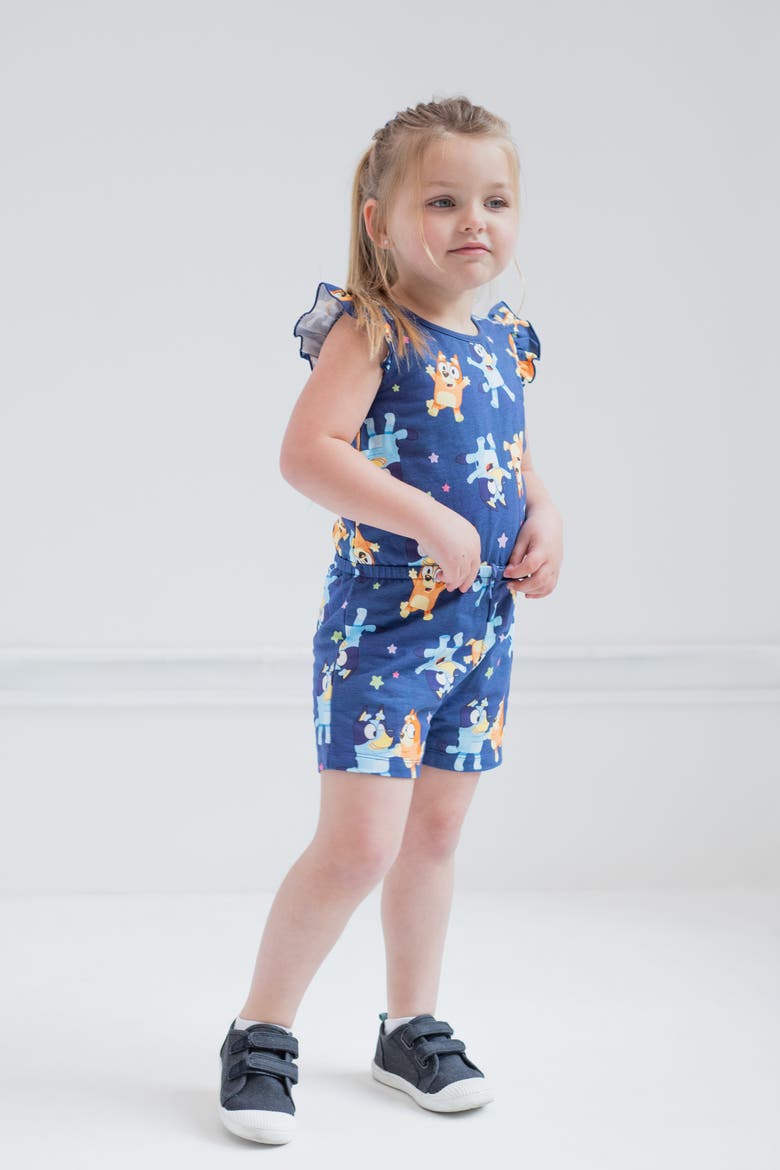 Sleeveless Skater Romper, Alternate, color, Bluey Bingo Navy