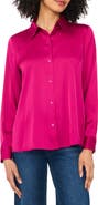 Vince Camuto Satin Long Sleeve Button-Up Shirt