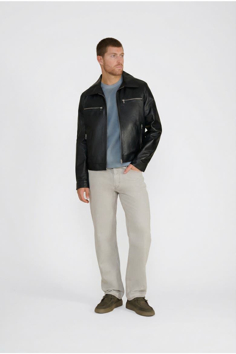 Lennox Nappa Leather Jacket, Alternate, color, Black