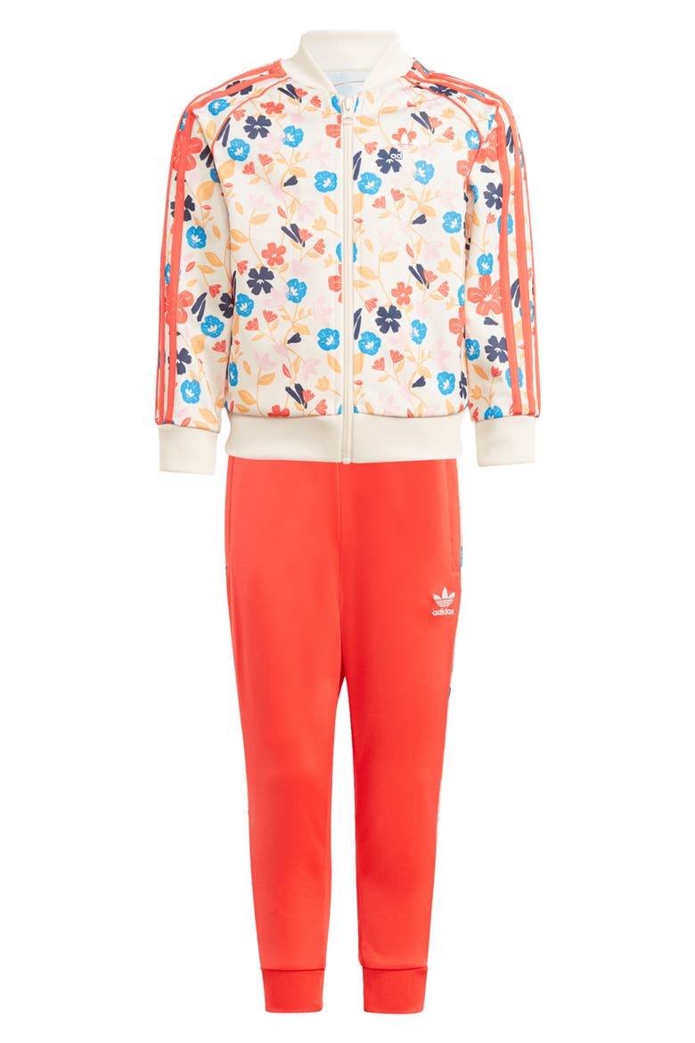 Kids' Floral Superstar Track Jacket & Joggers Set, Main, color, WHITE/ MULTICOLOR