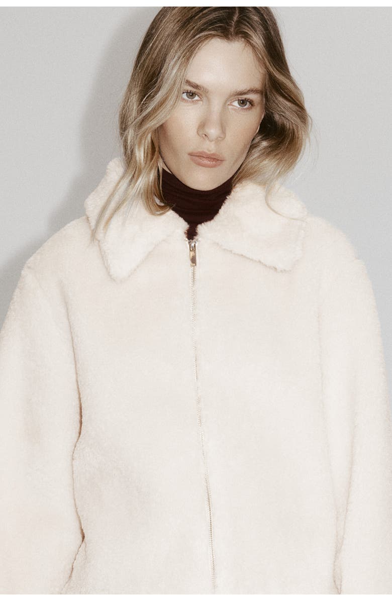 H&M Pile Jacket, Alternate, color, Light Beige