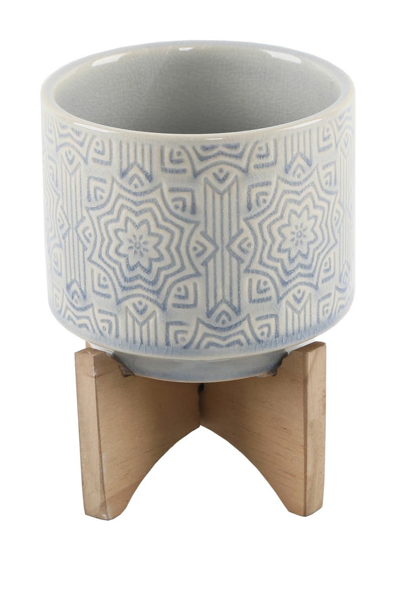 4.37" Star Ceramic on Stand - Glass Blue, Main, color, GLASS BLUE