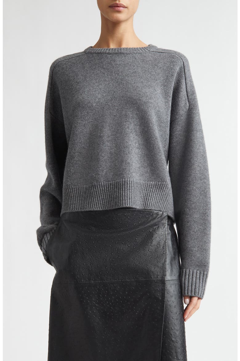 Bruzzi Oversize Wool & Cashmere Sweater, Main, color, ANTHRACITE MELANGE