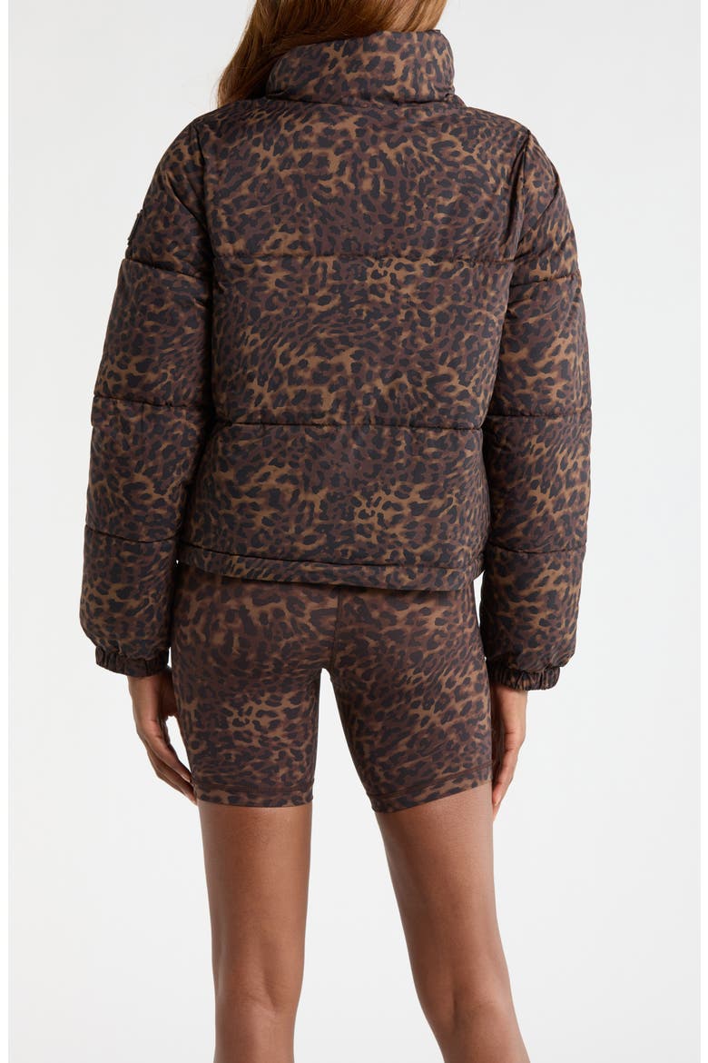 Water Resistant Leopard Print Puffer Jacket, Alternate, color, CARIBOU LEOPARD