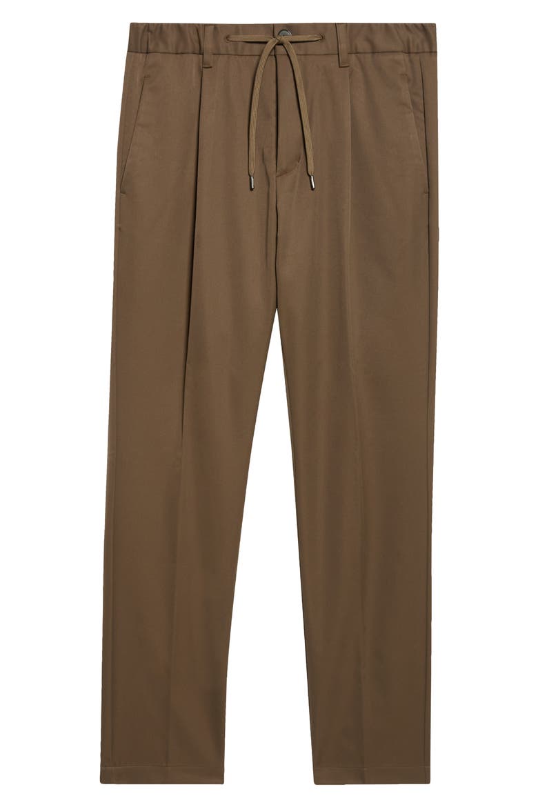 Pleated Melange Drawstring Pants, Main, color, 7730 ARMY GREEN