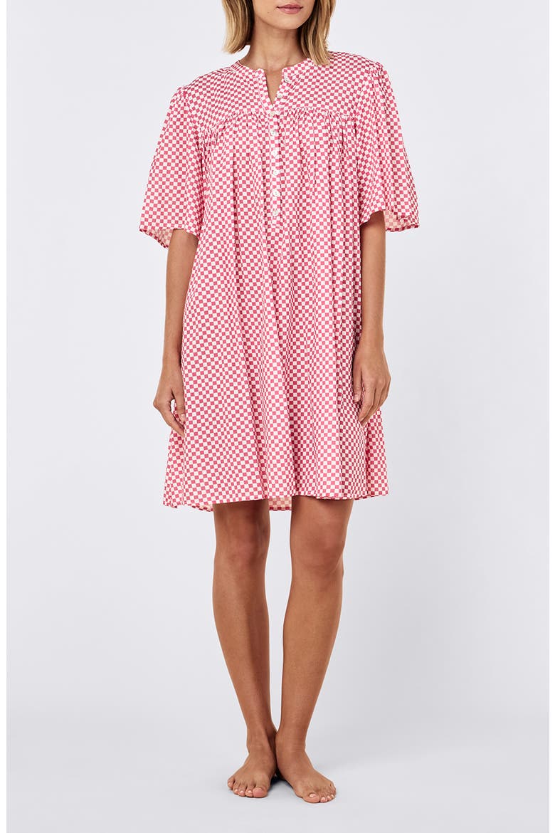 Anais Gathered Nightie Nightgown, Main, color, RASPBERRY