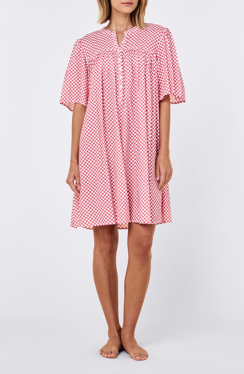 Papinelle Anais Gathered Nightie Nightgown, Main, color, Raspberry