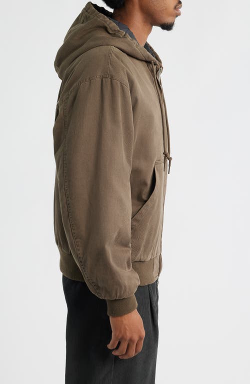 Obey Randy Hooded Cotton Jacket In Brown