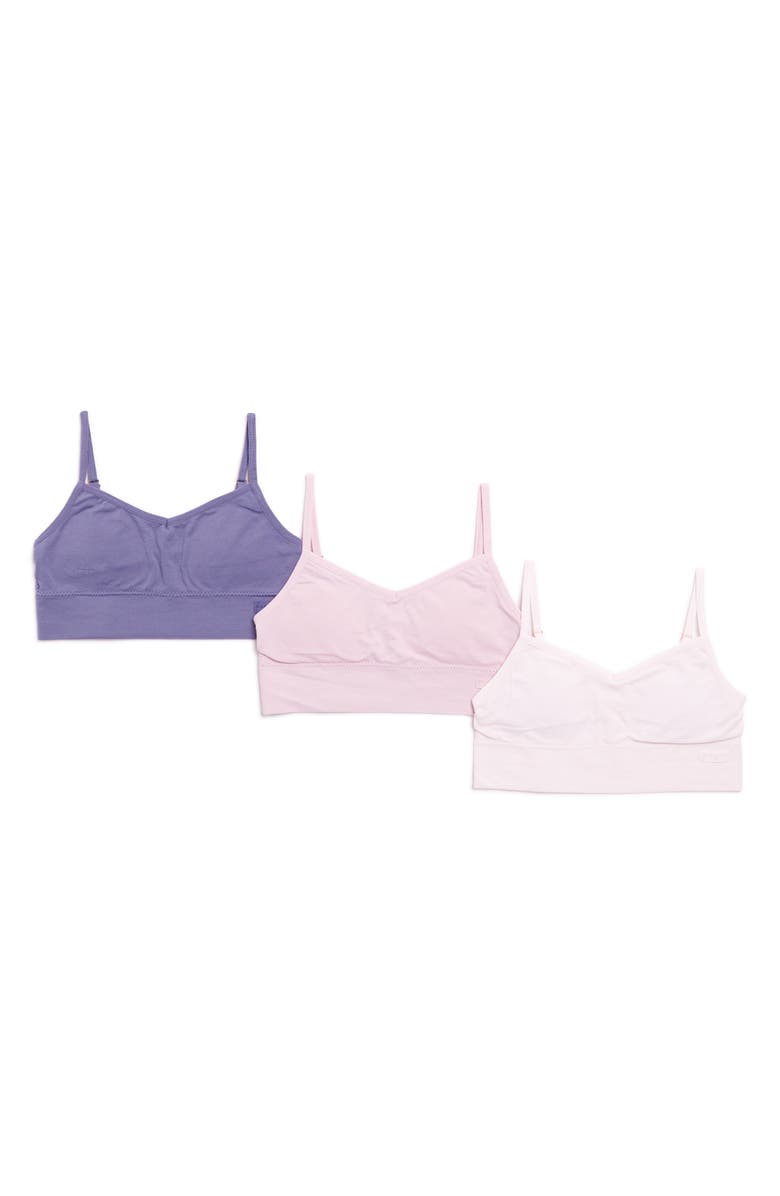 Danskin Kids' 3-Pack V-Neck Seamless Bralettes, Main, color,