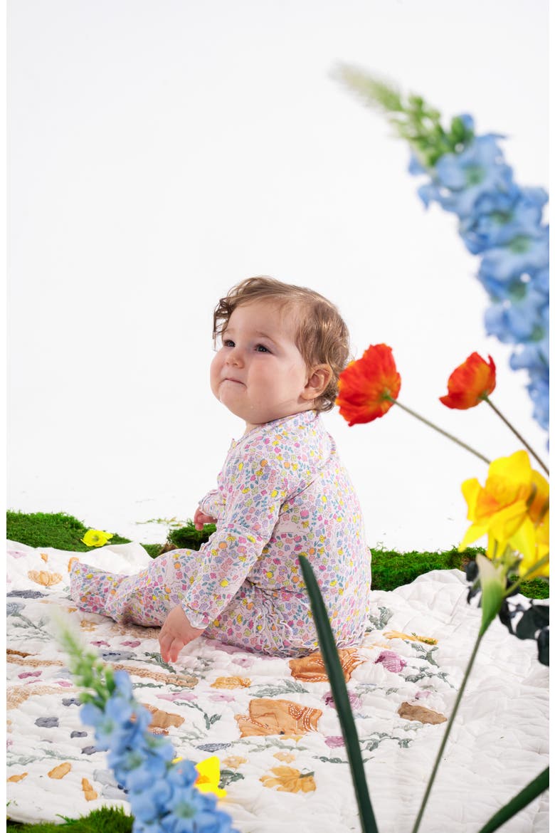 Bunny Blossom Magnetic Convertible Footie, Alternate, color, BUNNY