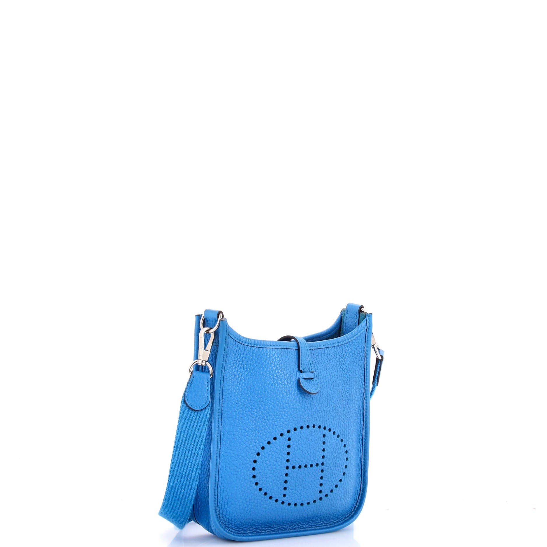 Pre-Owned Hermes Evelyne Bag Gen III Clemence TPM, Alternate, color, Bleu Zanzibar