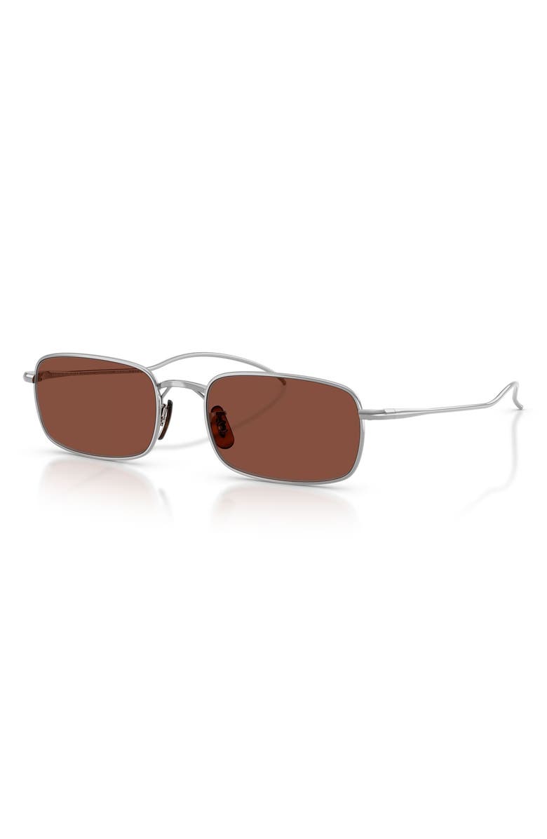 Oliver Peoples TK-14 53mm Rectangular Sunglasses, Alternate, color, Silver / Burgundy
