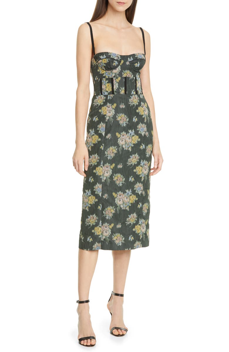 Brock Collection Floral Print Bustier Dress, Main, color,