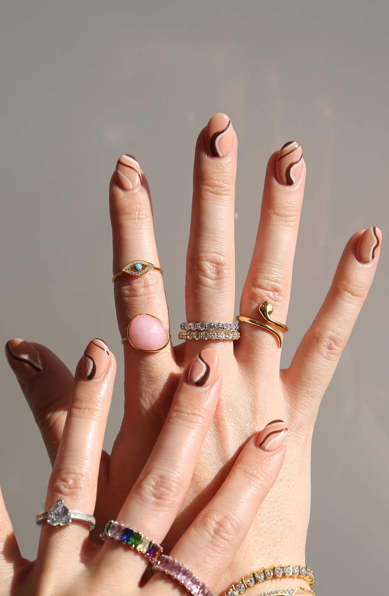 BLING JEWELRY Cubic Zirconia Stackable Eternity Ring, Alternate, color, Clear