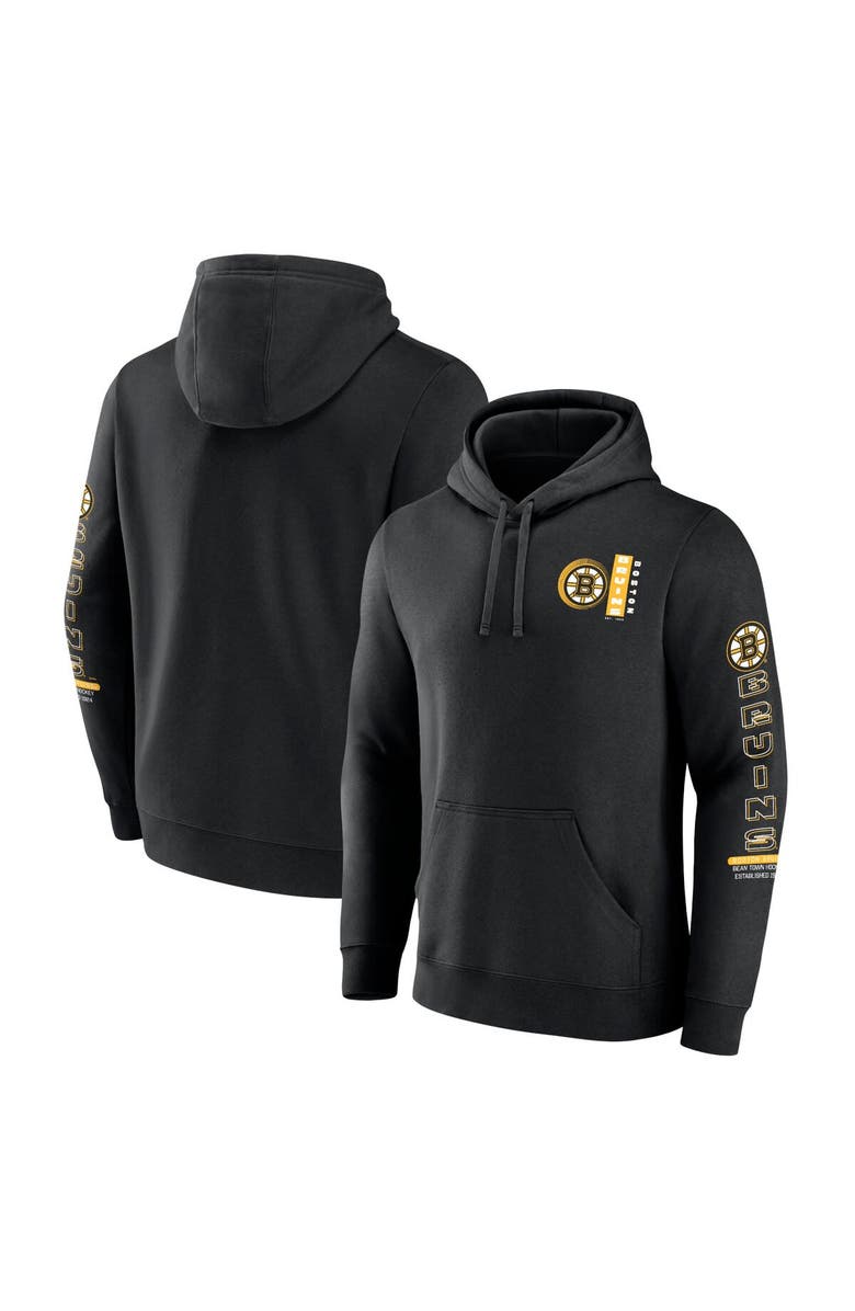 FANATICS Men's Fanatics Black Boston Bruins Revolution Pullover Hoodie, Alternate, color, 