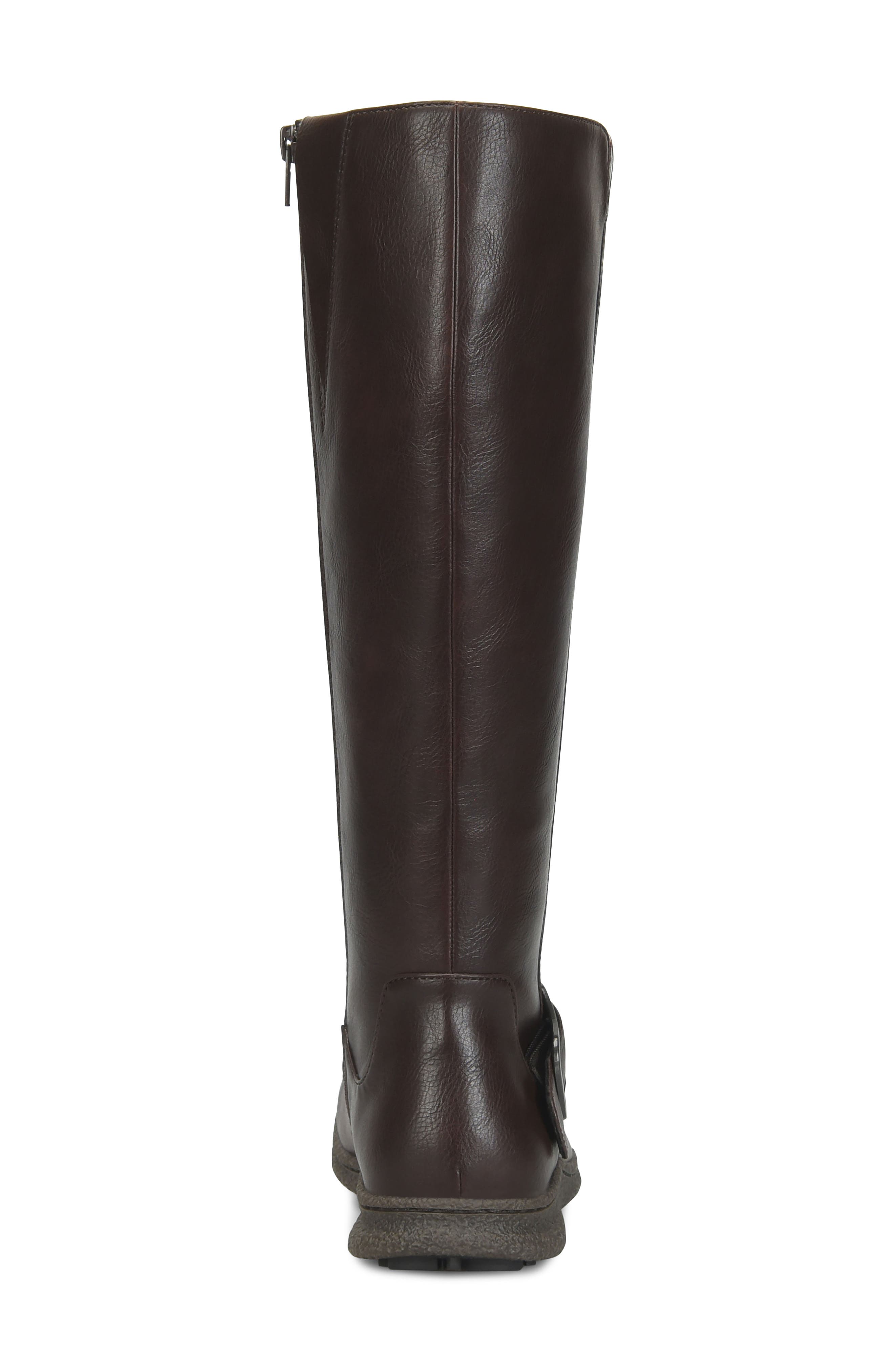 Nicoya Faux Leather Knee High Boot, Alternate, color, DARK BROWN