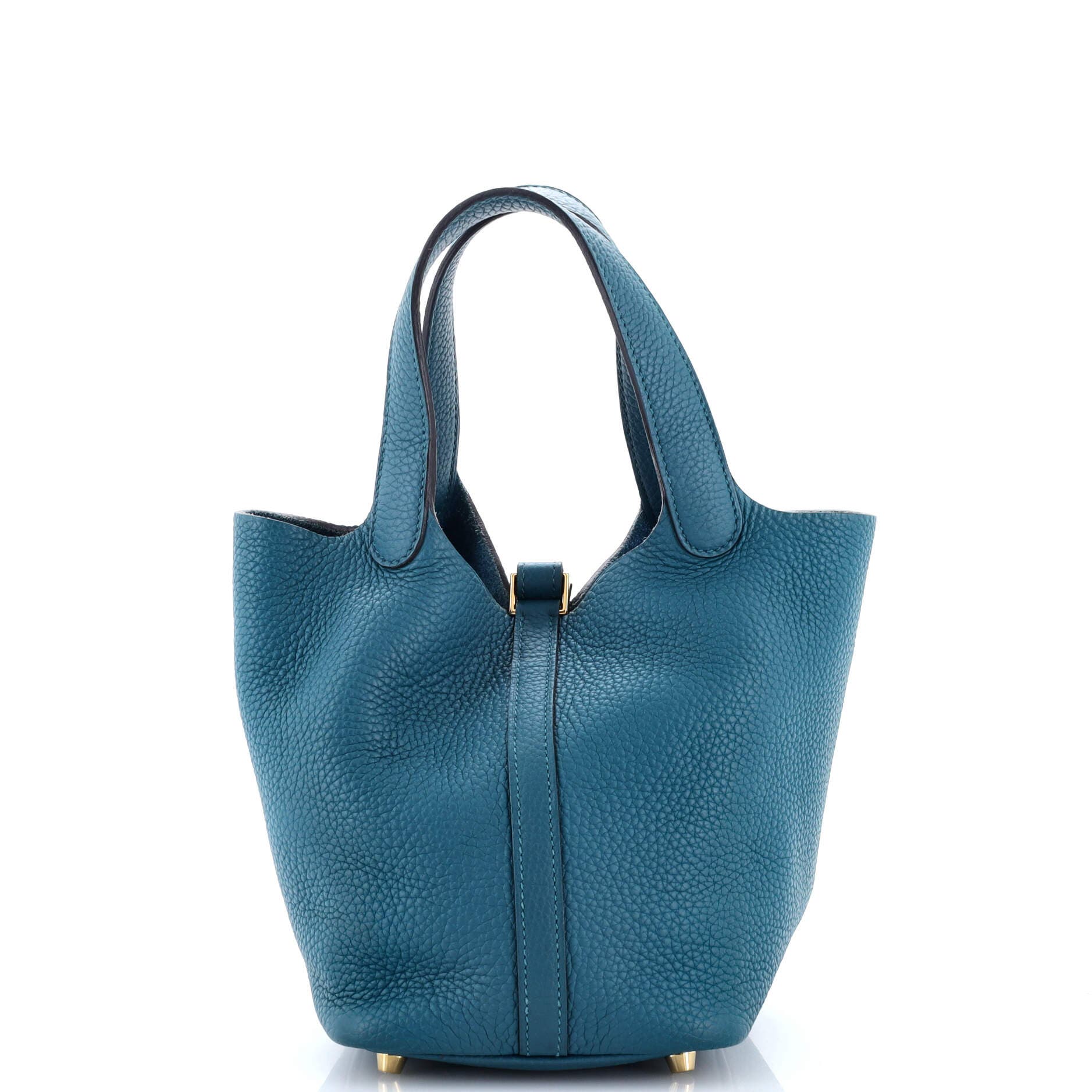 Pre-Owned Hermes Picotin Lock Bag Clemence PM, Alternate, color, Vert Bosphore