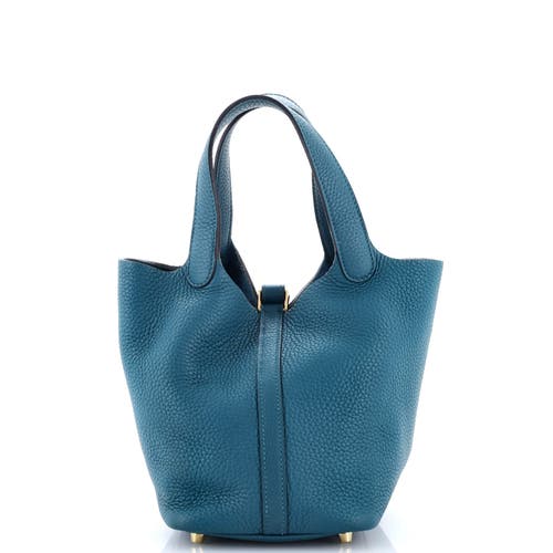 Pre-owned Hermes Hermes Picotin Lock Bag Clemence Pm In Blue