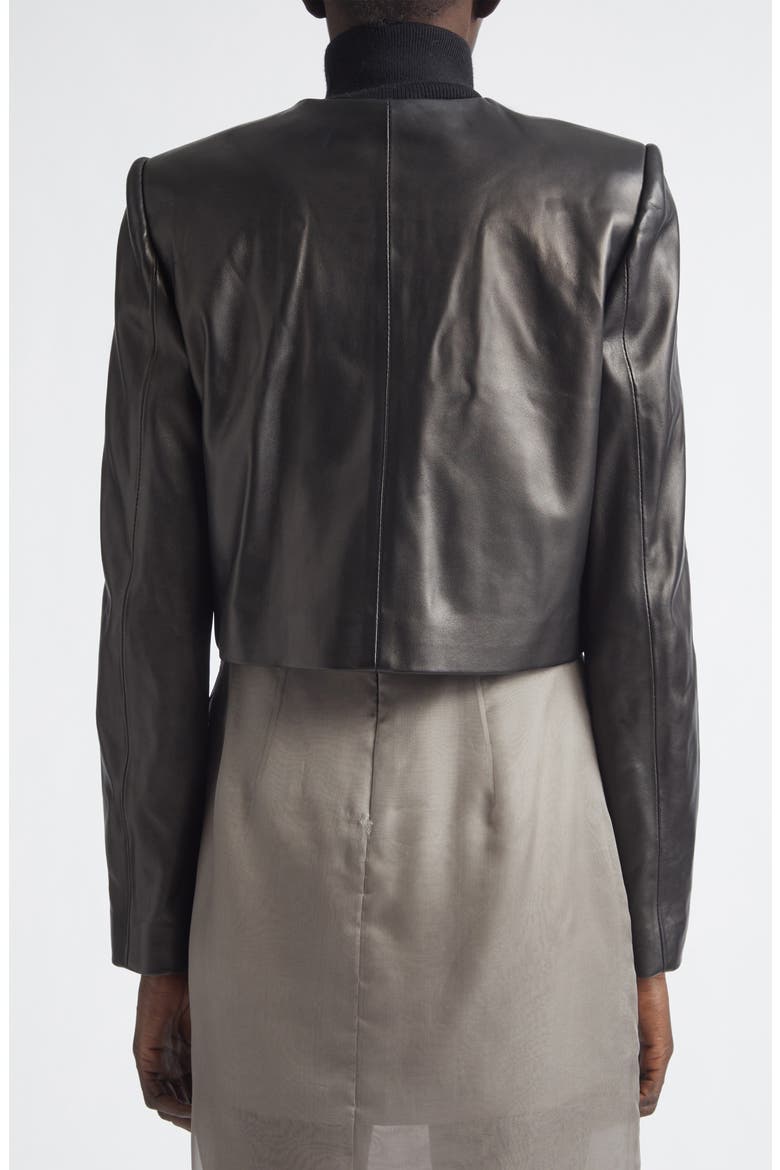 The Ryder Boxy Leather Crop Jacket, Alternate, color, BLACK