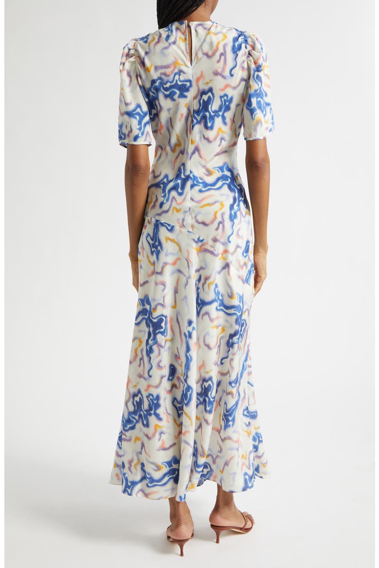 Samar Abstract Print Silk Dress, Alternate, color, PRISM